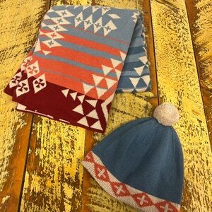 Pendleton baby blanket & beanie set cotton Aztec cozy